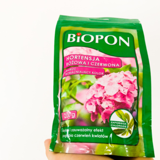 Nawóz barwiący do czerwonej i różowej Hortensji BIOPON Nawóz barwiący do czerwonej i różowej Hortensji BIOPON 1